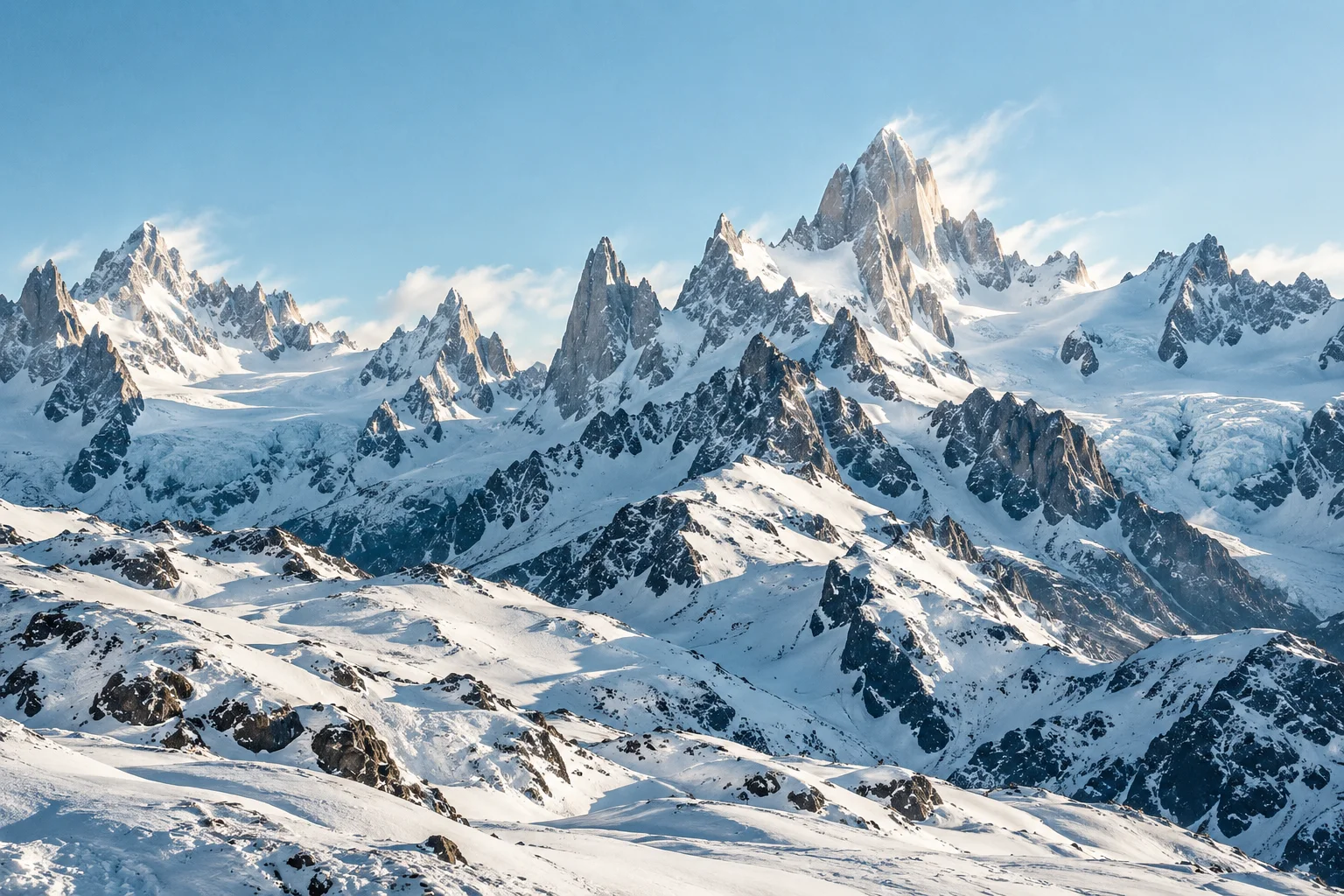 Paisaje de montañas nevadas, inspiración para los próximos viajes de invierno